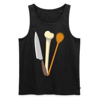 Meat Kitchen Cooking Spoon Bone Kitchen Knife - Men's Premium Organic Tank Top - black - Front - AI Model Male 178 light (178cm)