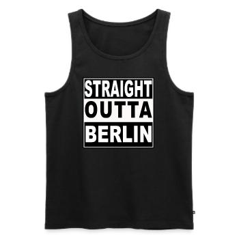 Straight outta Berlin - Je viens de Berlin - Débardeur bio Premium Homme - noir - Devant - Michal (187cm)