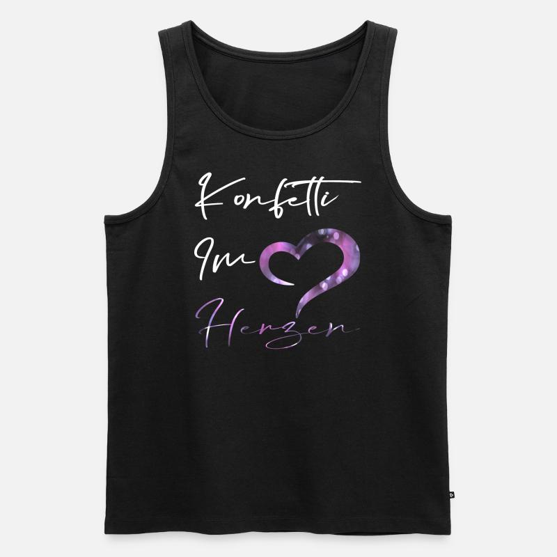 Konfetti im Herzen.. - Männer Premium Bio Tank Top - Schwarz