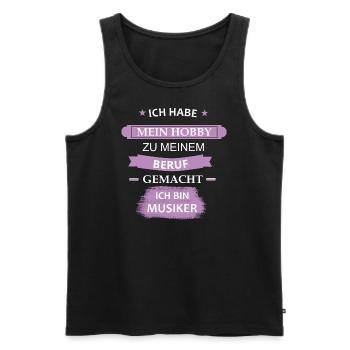 Musiker - Männer Premium Bio Tank Top - Schwarz - Vorne - Michal (187cm)