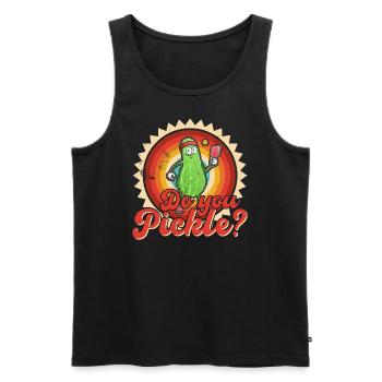 Pickelball Pickle Gurke Schläger Lustig - Männer Premium Bio Tank Top - Schwarz - Vorne - Michal (187cm)