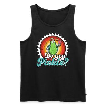 Pickelball Pickle Gurke Schläger Lustig - Männer Premium Bio Tank Top - Schwarz - Vorne - Michal (187cm)