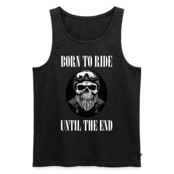 Skull - Born to Ride - Motorcycle - Men's Premium Organic Tank Top - black - Front - Michal (187cm)