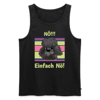 Nö! Sturer Pudel mit verschränkten Pfoten - Männer Premium Bio Tank Top - Schwarz - Vorne - AI Model Male 178 light (178cm)