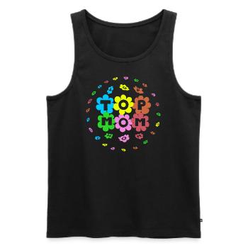 top-mom knallbunt - Männer Premium Bio Tank Top - Schwarz - Vorne - Michal (187cm)