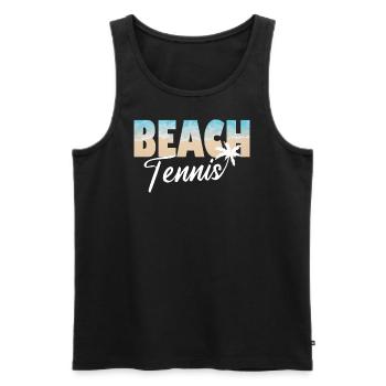 Tennis de plage - Débardeur bio Premium Homme - noir - Devant - AI Model Male 178 light (178cm)