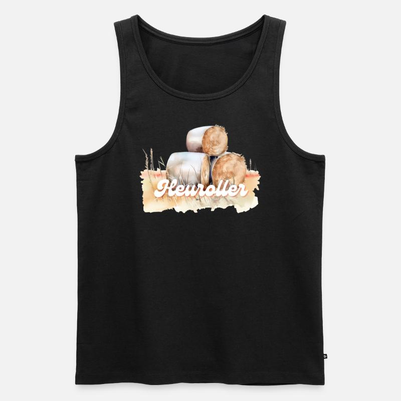 Retro Heuroller - Männer Premium Bio Tank Top - Schwarz