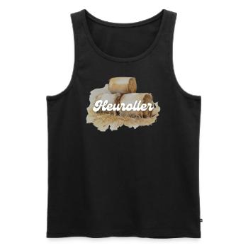 Heuroller - Männer Premium Bio Tank Top - Schwarz - Vorne - AI Model Male 178 light (178cm)