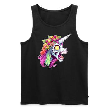 Zombicorn Zombie Unicorn Halloween - Männer Premium Bio Tank Top - Schwarz - Vorne - Michal (187cm)