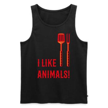 I Like Animals! (Grillbesteck / 3C) - Männer Premium Bio Tank Top - Schwarz - Vorne - AI Model Male 178 light (178cm)