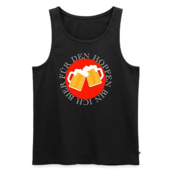Für den Hopfen bin ich Bier Feiern Party Spruch - Männer Premium Bio Tank Top - Schwarz - Vorne - AI Model Male 178 light (178cm)