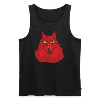 Red Wolf - Men's Premium Organic Tank Top - black - Front - AI Model Male 178 light (178cm)