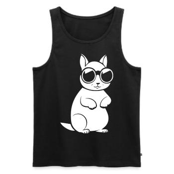 Funny Squirrel Wearing Sunglasses Squirrels - Men's Premium Organic Tank Top - black - Front - AI Model Male 178 light (178cm)