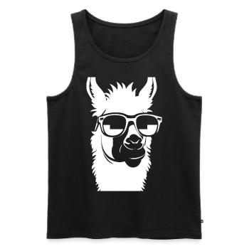 Funny Alpaca Wearing Sunglasses Cool Alpacas - Men's Premium Organic Tank Top - black - Front - Michal (187cm)