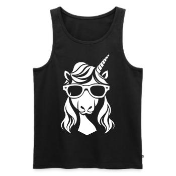 Funny Unicorns Wearing Sunglasses Cool Unicorn - Men's Premium Organic Tank Top - black - Front - Michal (187cm)