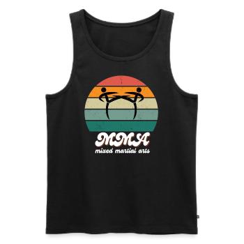 Retro Fighting Spirit MMA - Men's Premium Organic Tank Top - black - Front - Michal (187cm)
