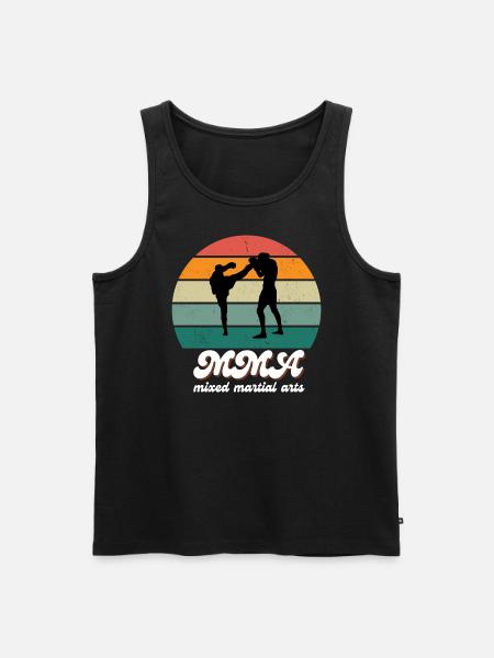 Retro-Kampfgeist - Männer Premium Bio Tank Top - Schwarz
