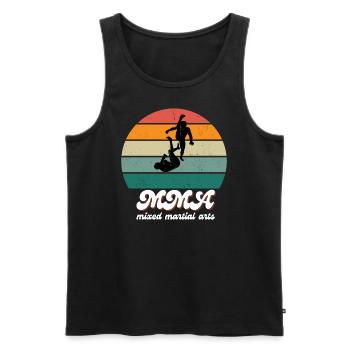 Retro-Kampfgeist-MMA - Männer Premium Bio Tank Top - Schwarz - Vorne - AI Model Male 178 light (178cm)