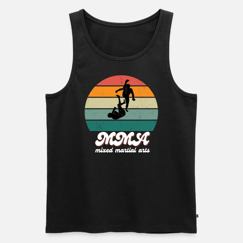 Retro-Kampfgeist-MMA - Männer Premium Bio Tank Top - Schwarz