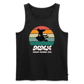 Retro Kampfgeist MMA - Männer Premium Bio Tank Top - Schwarz - Vorne - AI Model Male 178 light (178cm)