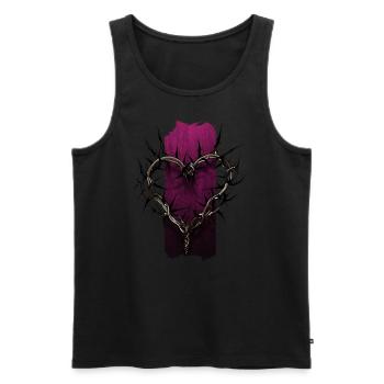 Tender Enclosure: Heart-Shaped Thorns - Men's Premium Organic Tank Top - black - Front - AI Model Male 178 light (178cm)