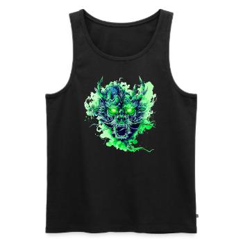 Grüner Drache - Männer Premium Bio Tank Top - Schwarz - Vorne - AI Model Male 178 light (178cm)