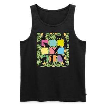 Cats/Katzen Home - Bo-Grafik - Männer Premium Bio Tank Top - Schwarz - Vorne - Michal (187cm)