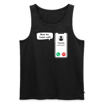 Tennis Calls - Dicton sportif - ApriNoeScor - Débardeur bio Premium Homme - noir - Devant - AI Model Male 178 light (178cm)