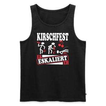Es eskaliert eh zum Kirschfest - Männer Premium Bio Tank Top - Schwarz - Vorne - Michal (187cm)