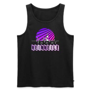 Weinmeile Herzschlag Weinglas zur Weinwanderung - Männer Premium Bio Tank Top - Schwarz - Vorne - AI Model Male 178 light (178cm)