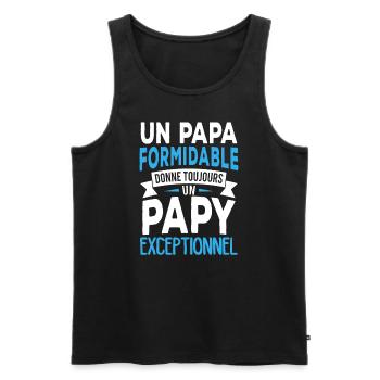 Un papa merveilleux donne toujours un grand-père - Débardeur bio Premium Homme - noir - Devant - Michal (187cm)