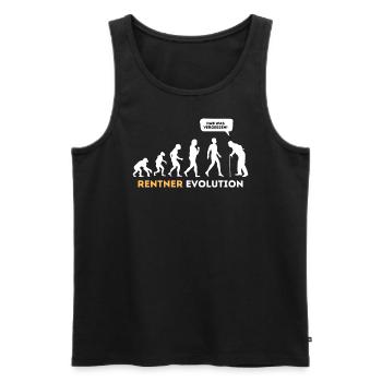 Rentner Evolution Lustig Ruhestand - Männer Premium Bio Tank Top - Schwarz - Vorne - AI Model Male 178 light (178cm)