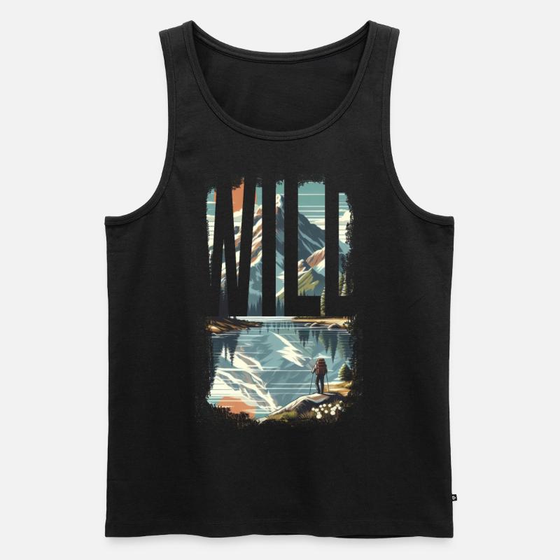 WILDE ERKUNDUNG - Männer Premium Bio Tank Top - Schwarz