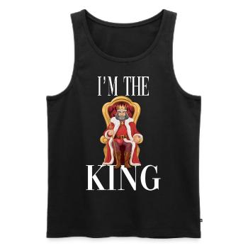 Ich bin der König - Männer Premium Bio Tank Top - Schwarz - Vorne - AI Model Male 178 light (178cm)