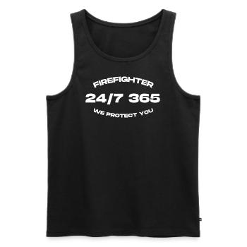 Feuerwehr, Firefighter - Männer Premium Bio Tank Top - Schwarz - Vorne - Michal (187cm)