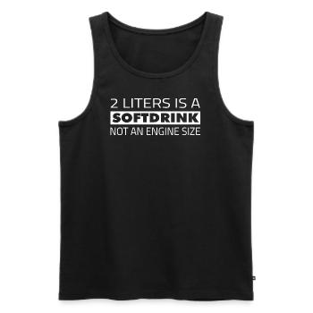 2 Liter sind ein Softdrink und keine größe für Mot - Männer Premium Bio Tank Top - Schwarz - Vorne - AI Model Male 178 light (178cm)
