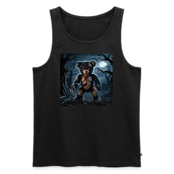 A dark and sinister teddy bear with an evil - Männer Premium Bio Tank Top - Schwarz - Vorne - AI Model Male 178 light (178cm)