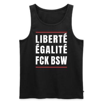 Anti Populismus Statement Design - Männer Premium Bio Tank Top - Schwarz - Vorne - AI Model Male 178 light (178cm)