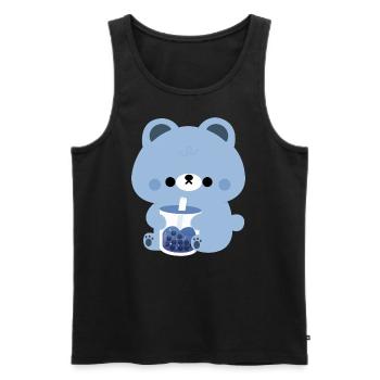 Blue Boba Bear - Men's Premium Organic Tank Top - black - Front - AI Model Male 178 light (178cm)