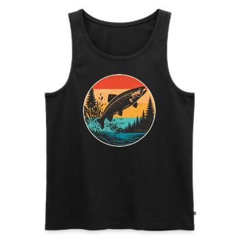 Angeln Forelle Angler Hobby Fischer Geschenkidee - Männer Premium Bio Tank Top - Schwarz - Vorne - AI Model Male 178 light (178cm)