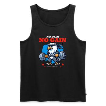 No Pain No Gain - Männer Premium Bio Tank Top - Schwarz - Vorne - Michal (187cm)