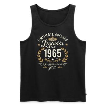 60. Geburtstag 2025 - Legendär seit 1965 Geschenk - Männer Premium Bio Tank Top - Schwarz - Vorne - Michal (187cm)