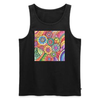 Flowers - Männer Premium Bio Tank Top - Schwarz - Vorne - Michal (187cm)