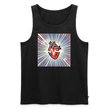 Heart Boom 2 - Men's Premium Organic Tank Top - black - Front - AI Model Male 178 light (178cm)