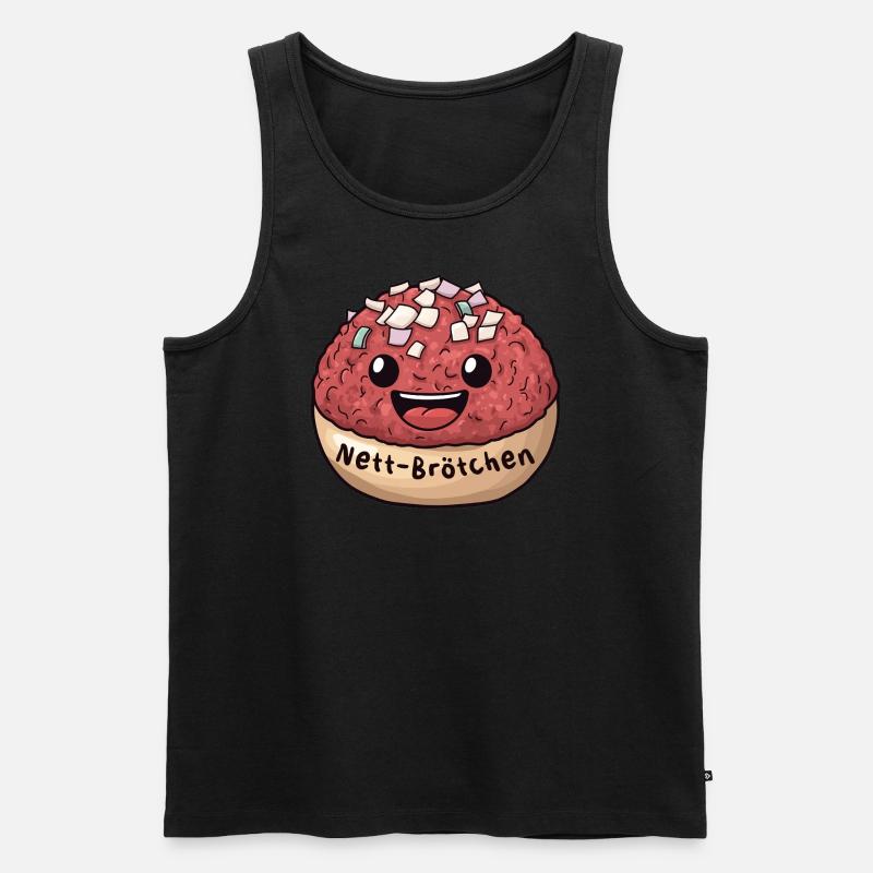Nett-Brötchen | Mett | Comic - Männer Premium Bio Tank Top - Schwarz