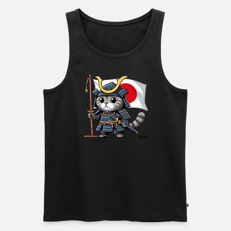Neko Samurai - 猫侍。- Japanische Samurai Katze - Männer Premium Bio Tank Top - undefined