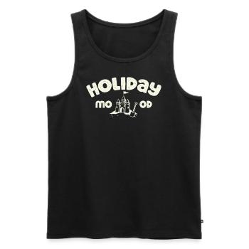 Holiday Mood – Sandcastle Dream - Men's Premium Organic Tank Top - black - Front - AI Model Male 178 light (178cm)