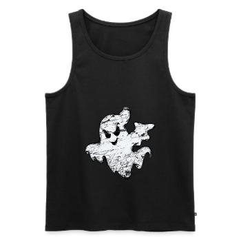 Halloween Ghost Ghost Boo Creepy Gift - Men's Premium Organic Tank Top - black - Front - AI Model Male 178 light (178cm)