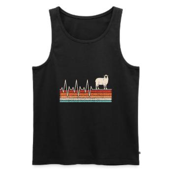 Sheep Heartbeat - Men's Premium Organic Tank Top - black - Front - Michal (187cm)