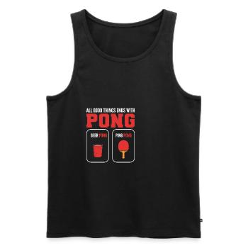 End with Pong Strong Drinker Gift - Men's Premium Organic Tank Top - black - Front - Michal (187cm)